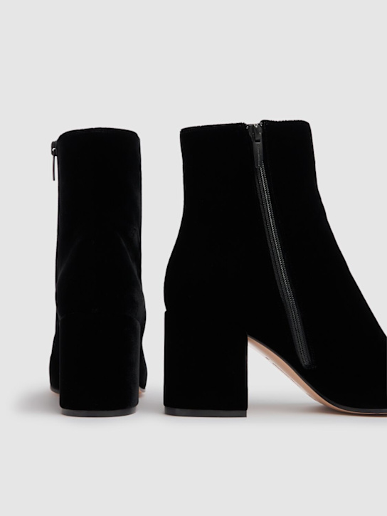 Gianvito Rossi: 70mm Joelle velvet ankle boots - Black - women_4 | Luisa Via Roma