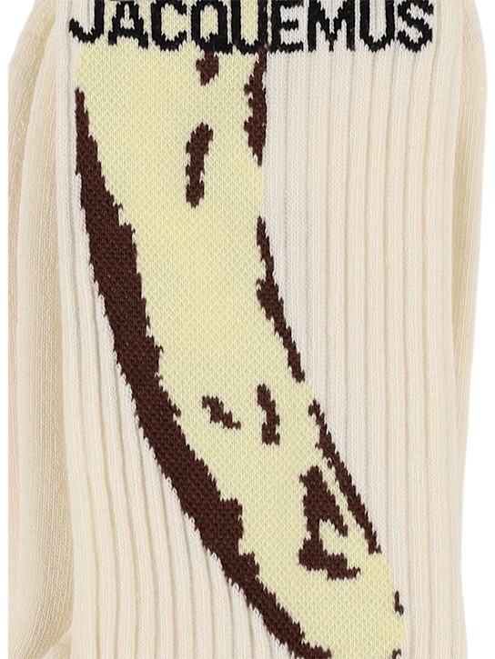 Jacquemus: Les chaussettes Jacquemus socks - Banana Print Ye - men_1 | Luisa Via Roma