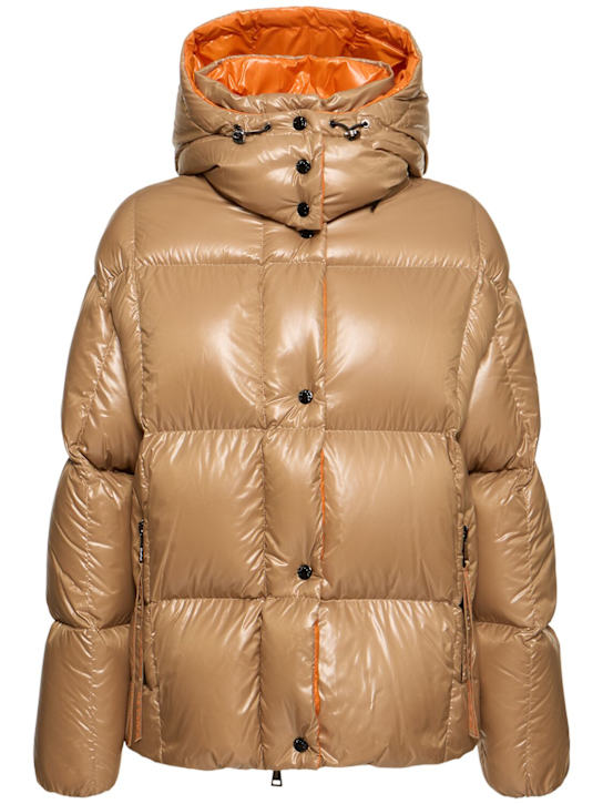 Moncler: Parana nylon laqué down jacket - women_0 | Luisa Via Roma