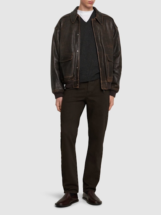 The Row: Carlisle cotton jeans - Brown - men_1 | Luisa Via Roma