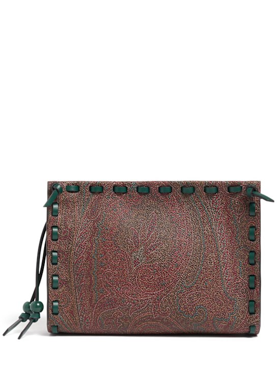 Etro: Threading Arnica leather pouch - women_0 | Luisa Via Roma