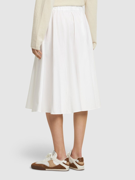 ASPESI: Cotton poplin midi skirt - White - women_2 | Luisa Via Roma