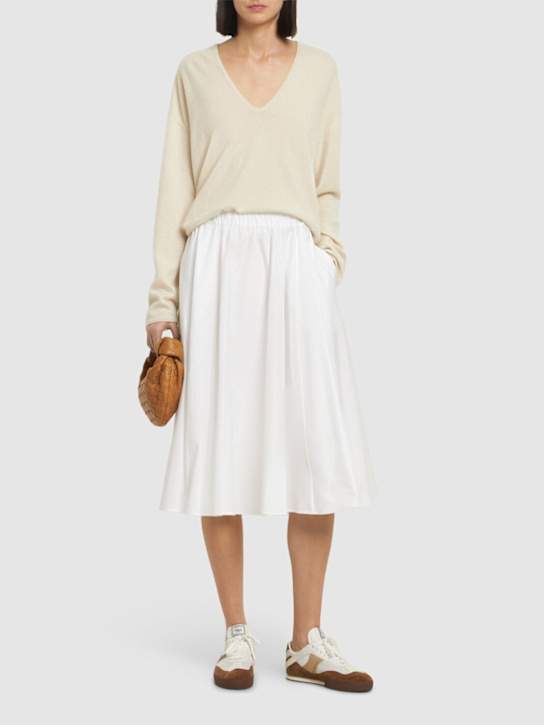 ASPESI: Cotton poplin midi skirt - White - women_1 | Luisa Via Roma