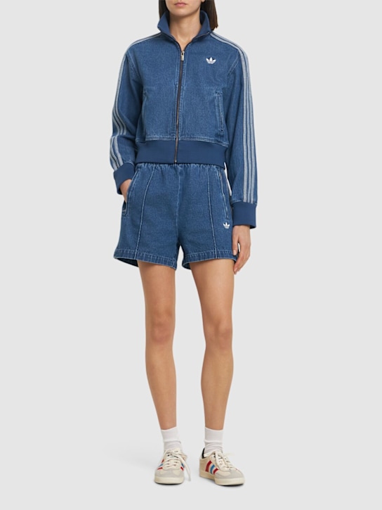adidas Originals: Firebird denim shorts - women_1 | Luisa Via Roma