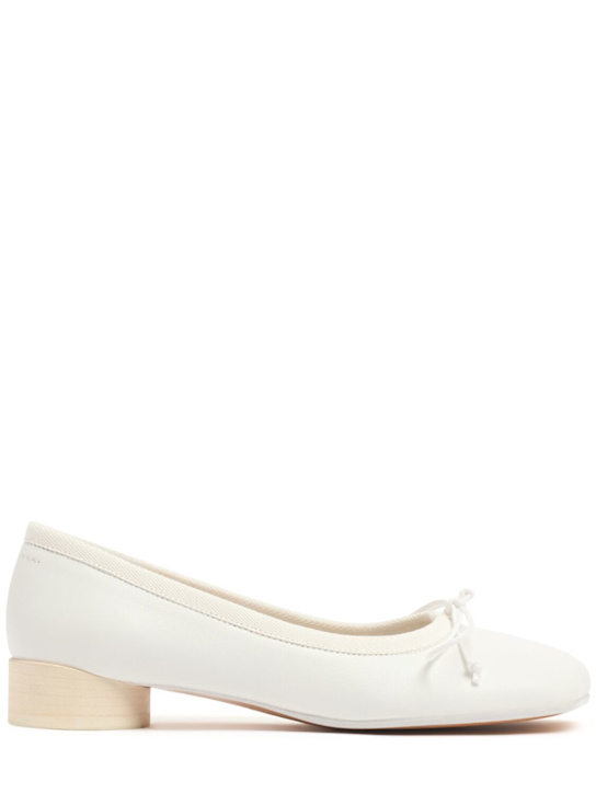 MM6 Maison Margiela: 30mm Ballet leather pumps - women_0 | Luisa Via Roma