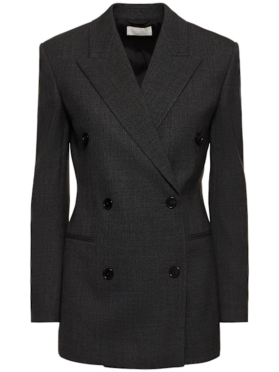 The Row: Franny wool blazer - Grey - women_0 | Luisa Via Roma