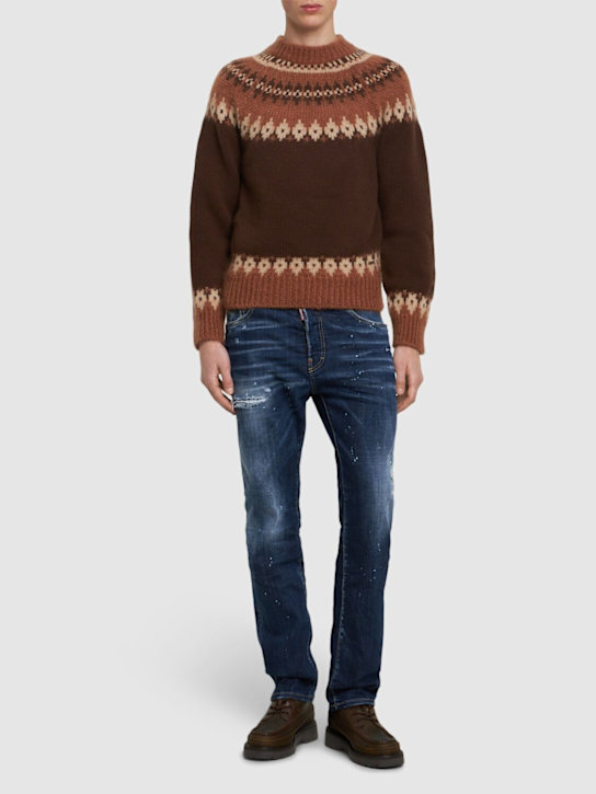Dsquared2: Wool blend jacquard sweater - men_1 | Luisa Via Roma