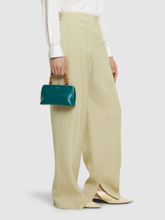 Jil Sander: Mini Goji Bamboo palmellato leather bag - Beetle - women_1 | Luisa Via Roma