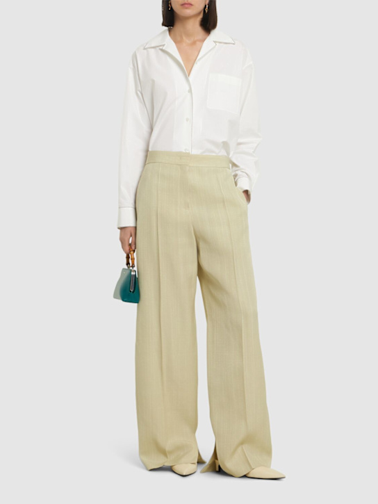 Jil Sander: Fluid silk & viscose tailored wide pants - women_1 | Luisa Via Roma