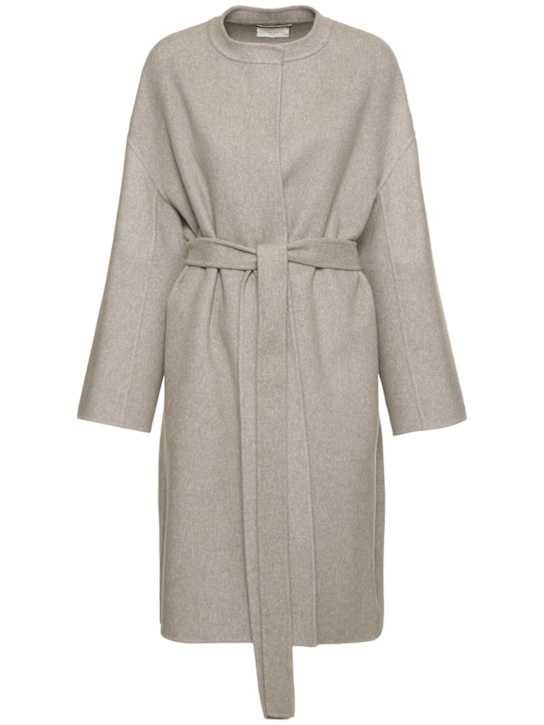 The Row: Ilde long cashmere coat - Light Beige - women_0 | Luisa Via Roma