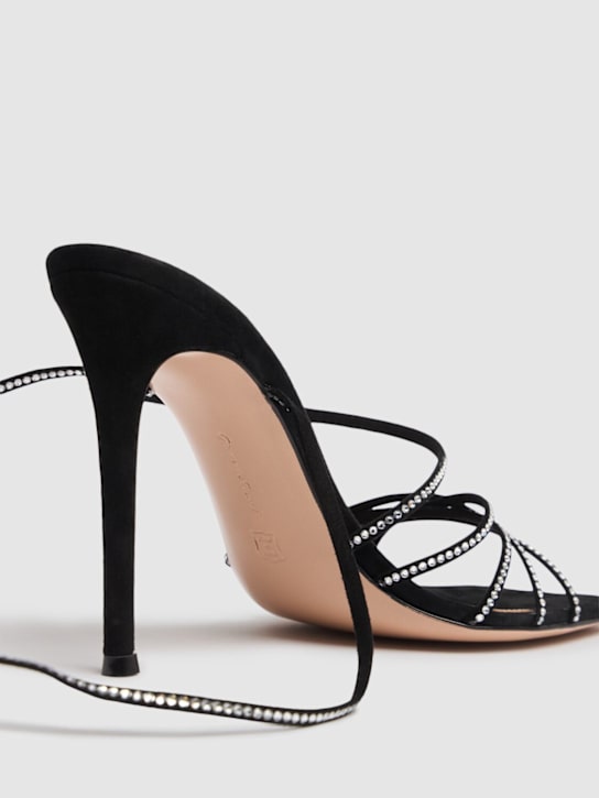 Gianvito Rossi: 105mm Suede & crystal sandals - Black - women_3 | Luisa Via Roma