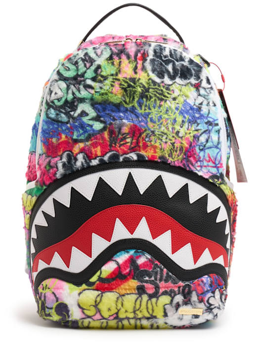 SPRAYGROUND: Graffiti print faux fur backpack - kids-boys_0 | Luisa Via Roma