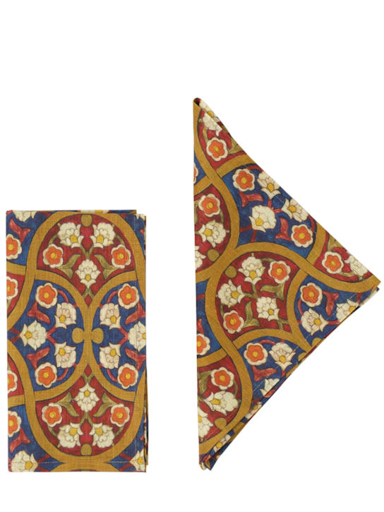 Cabana: Set of 4 Uzbe Khiva linen napkins - ecraft_0 | Luisa Via Roma