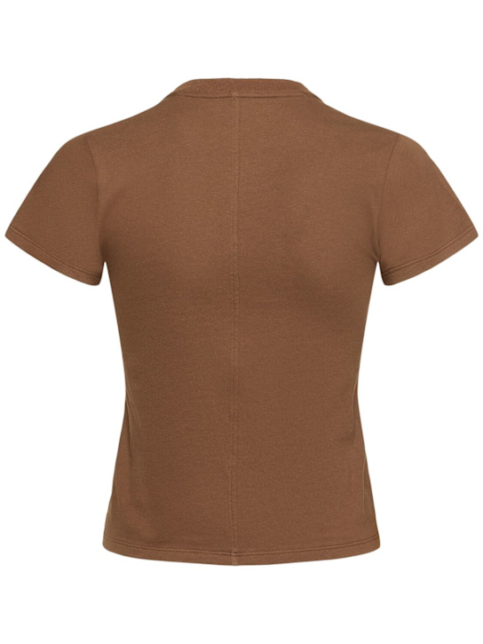 The Row: Tommy cotton & silk jersey top - Brown - women_3 | Luisa Via Roma