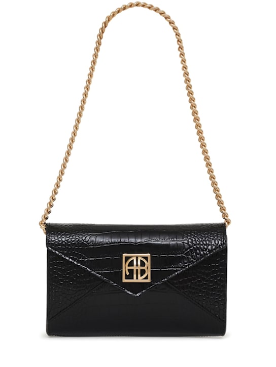 ANINE BING: Small Elly embossed leather clutch - women_0 | Luisa Via Roma