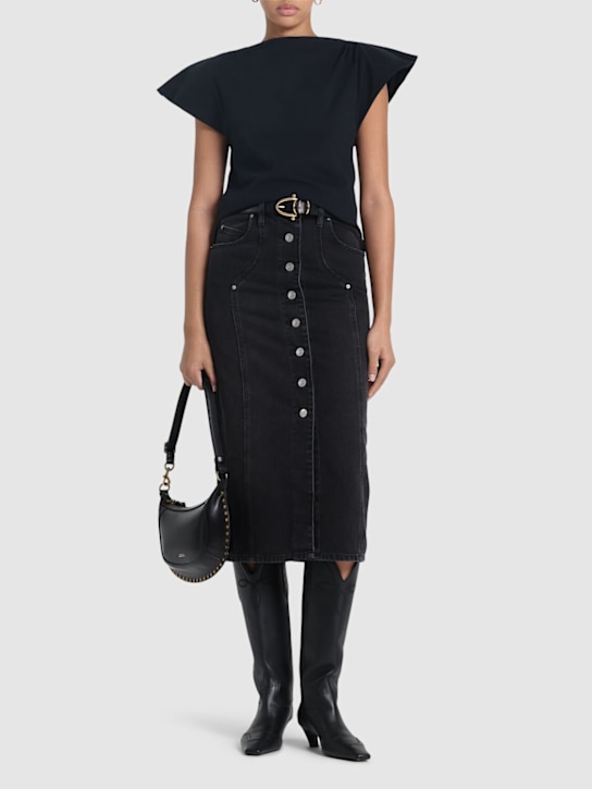 Isabel Marant: Sebani cotton jersey t-shirt - Black - women_1 | Luisa Via Roma