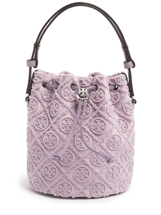 Tory Burch: Mini T Monogram fil coupé bucket bag - women_0 | Luisa Via Roma