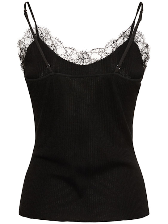 The Row: Ikee silk blend camisole top w/lace - Black - women_3 | Luisa Via Roma