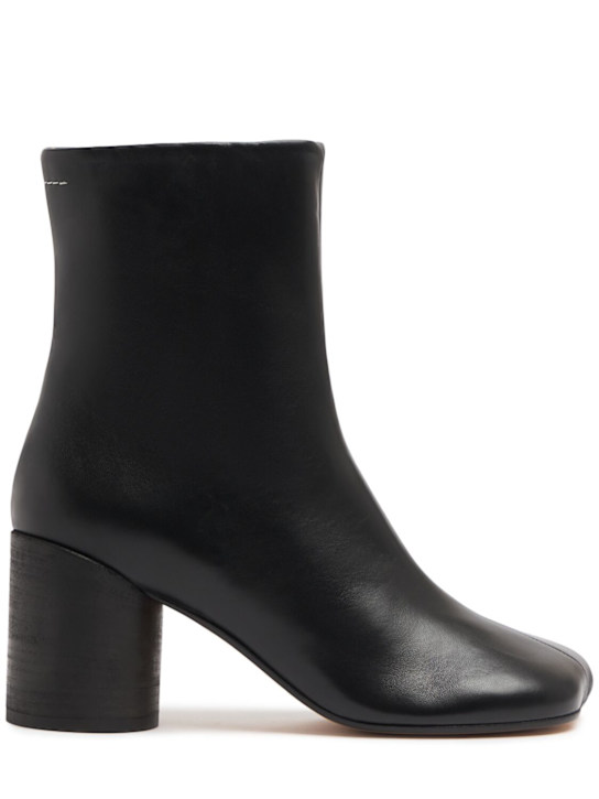 MM6 Maison Margiela: 70mm Nappa leather ankle boots - women_0 | Luisa Via Roma