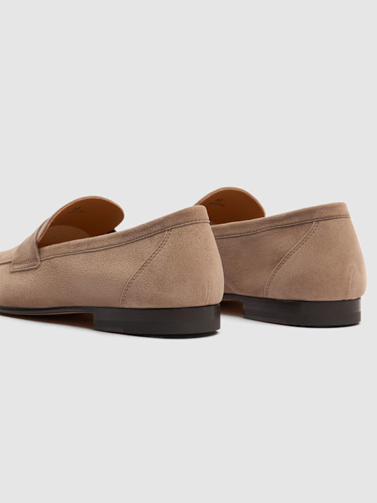 Tod's: Suede loafers - Creta - men_4 | Luisa Via Roma