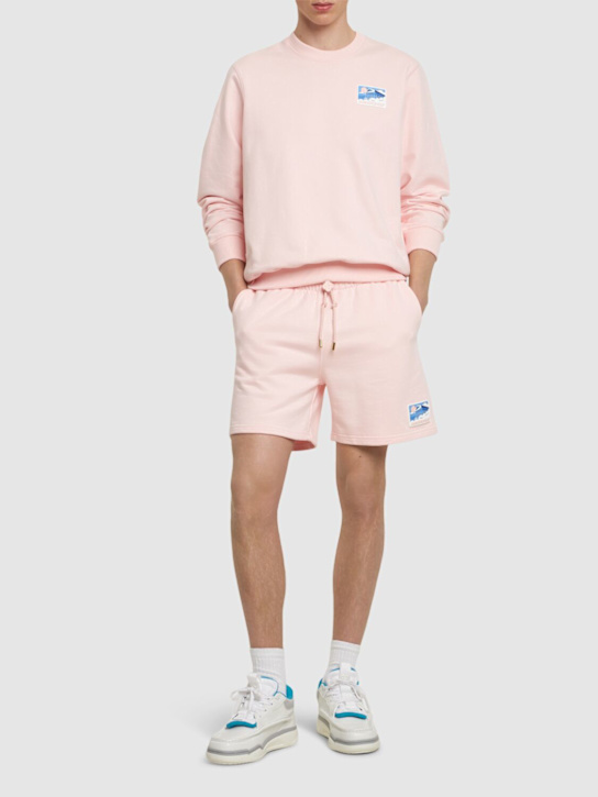 Casablanca: Greek Temple patch sweat shorts - men_1 | Luisa Via Roma