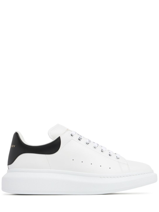 McQueen: 45mm Oversized leather sneakers - White/Black - men_0 | Luisa Via Roma