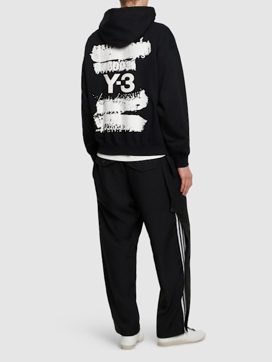 Y-3: GFX cotton blend hoodie - men_1 | Luisa Via Roma