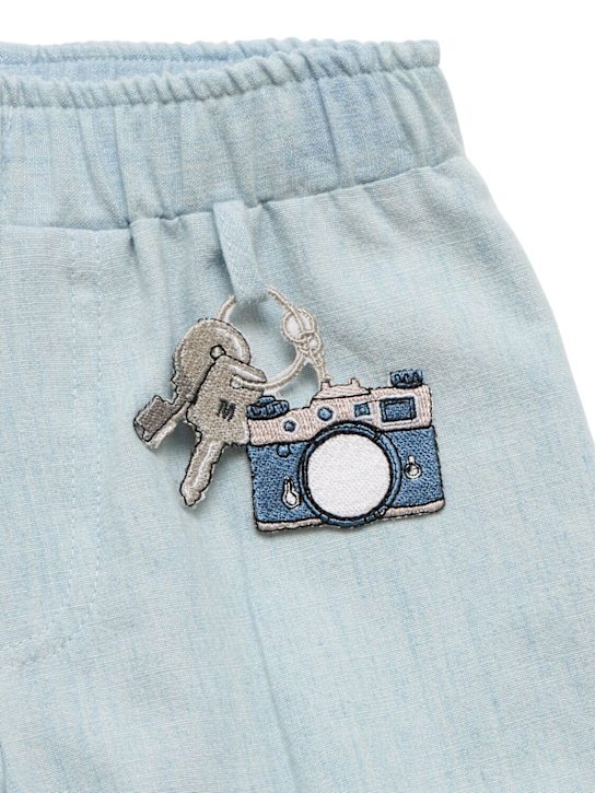 Monnalisa: Cotton t-shirt & shorts - White/Blue - kids-boys_3 | Luisa Via Roma