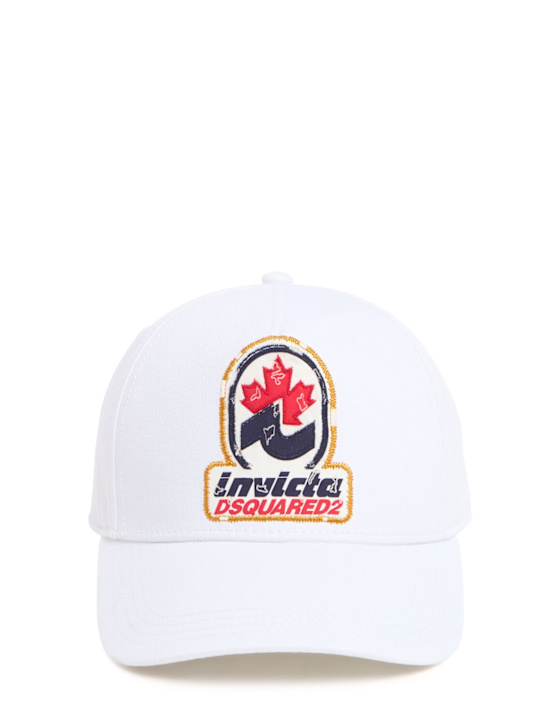 Dsquared2: Logo cotton baseball hat - White - kids-boys_0 | Luisa Via Roma