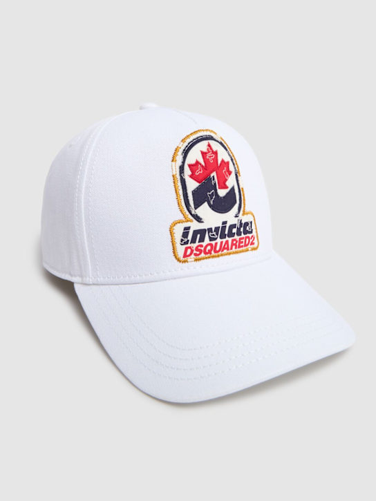 Dsquared2: Logo cotton baseball hat - White - kids-boys_1 | Luisa Via Roma
