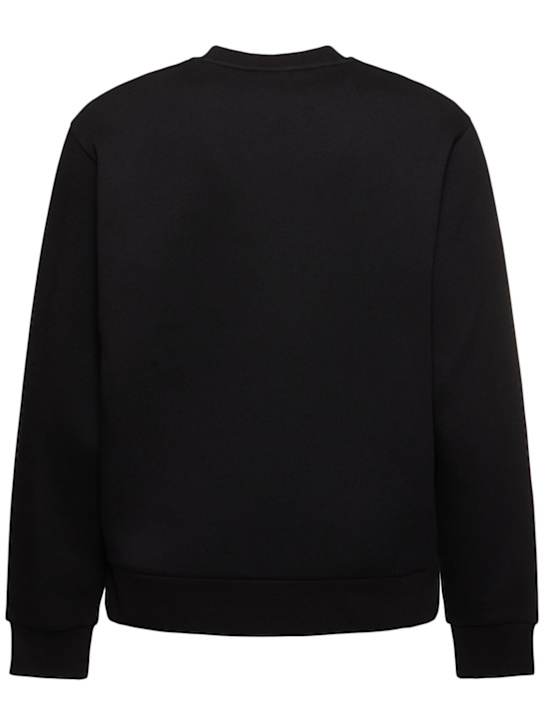 Moncler: CNY cotton blend crewneck sweatshirt - Black - men_3 | Luisa Via Roma