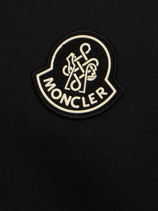 Moncler: CNY cotton blend crewneck sweatshirt - Black - men_4 | Luisa Via Roma