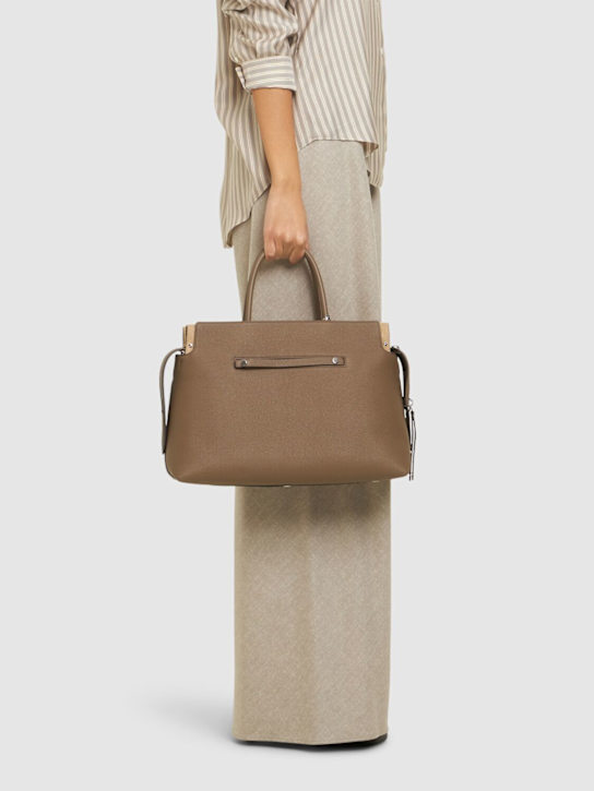 Tory Burch: Large Mercer pebbled leather satchel bag - women_1 | Luisa Via Roma