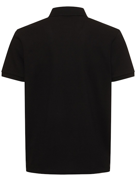 Moncler: CNY cotton piquet polo shirt - Black - men_3 | Luisa Via Roma