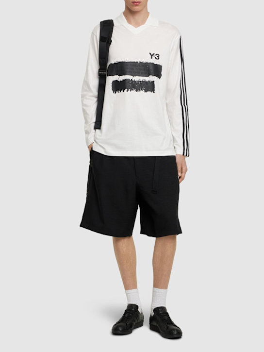 Y-3: GFX logo long sleeve cotton t-shirt - men_1 | Luisa Via Roma