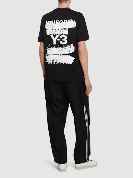 Y-3: GFX short sleeve cotton t-shirt - men_1 | Luisa Via Roma