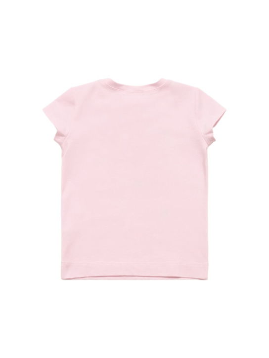 Monnalisa: T-shirt in jersey di cotone stampato - Rosa Chiaro - kids-girls_2 | Luisa Via Roma