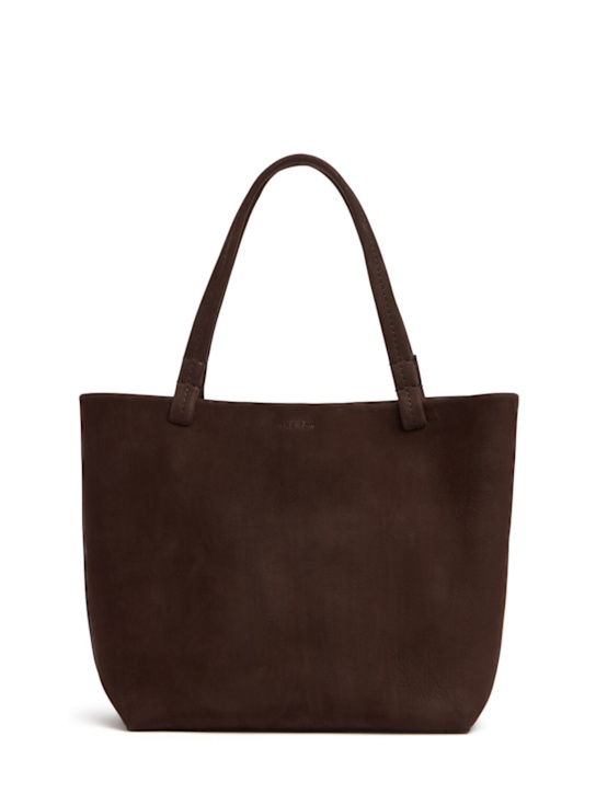 The Row: Small Park nubuck leather bag - Dark Mocha Ans - women_0 | Luisa Via Roma