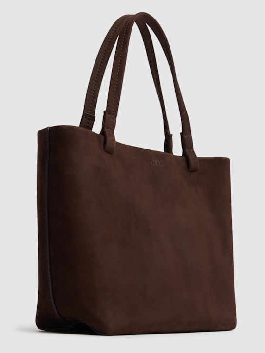 The Row: Small Park nubuck leather bag - Dark Mocha - women_3 | Luisa Via Roma