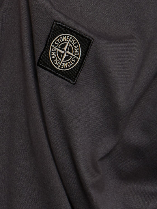Stone Island: Logo cotton t-shirt - Charcoal - men_4 | Luisa Via Roma