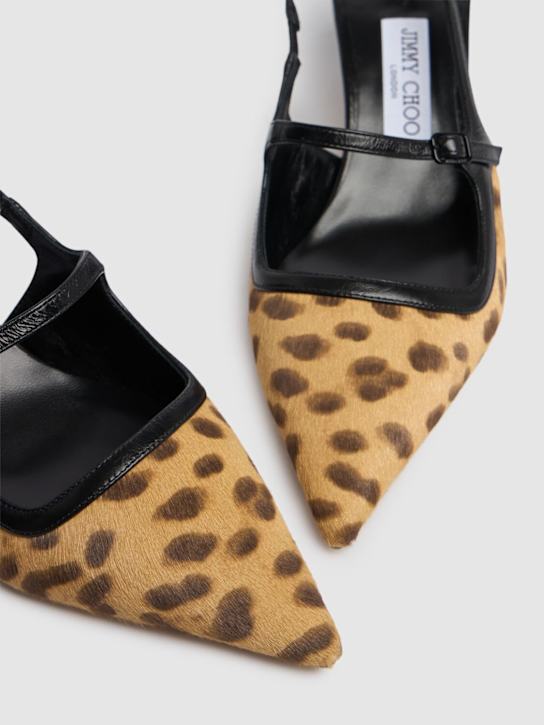 Jimmy Choo: 45mm Didi pony skin slingbacks - Orange/Brown - women_3 | Luisa Via Roma
