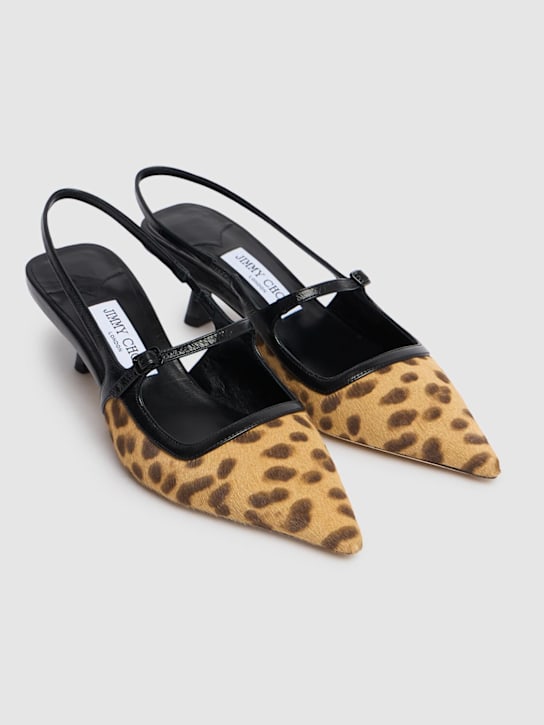 Jimmy Choo: 45mm Didi pony skin slingbacks - Orange/Brown - women_2 | Luisa Via Roma
