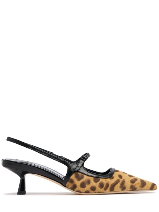 Jimmy Choo: 45mm Didi pony skin slingbacks - Orange/Brown - women_0 | Luisa Via Roma