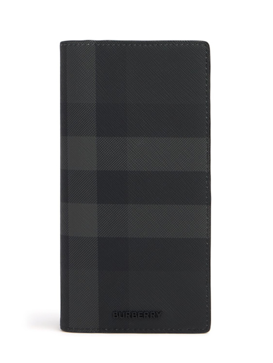 Burberry: Brieftasche aus E-Canvas „Cavendish Check“ - men_0 | Luisa Via Roma