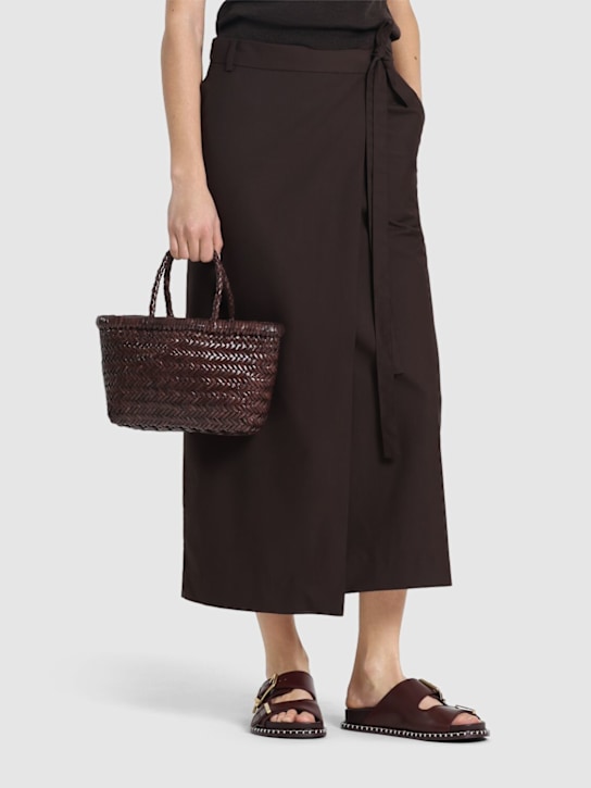 Dragon Diffusion: Mini Flat Gora leather basket bag - women_1 | Luisa Via Roma