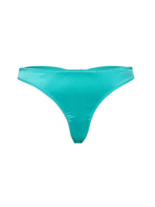 Fleur Du Mal: Luxe satin silk thong - women_0 | Luisa Via Roma