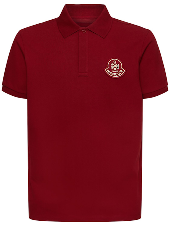 Moncler: CNY cotton piquet polo shirt - men_0 | Luisa Via Roma