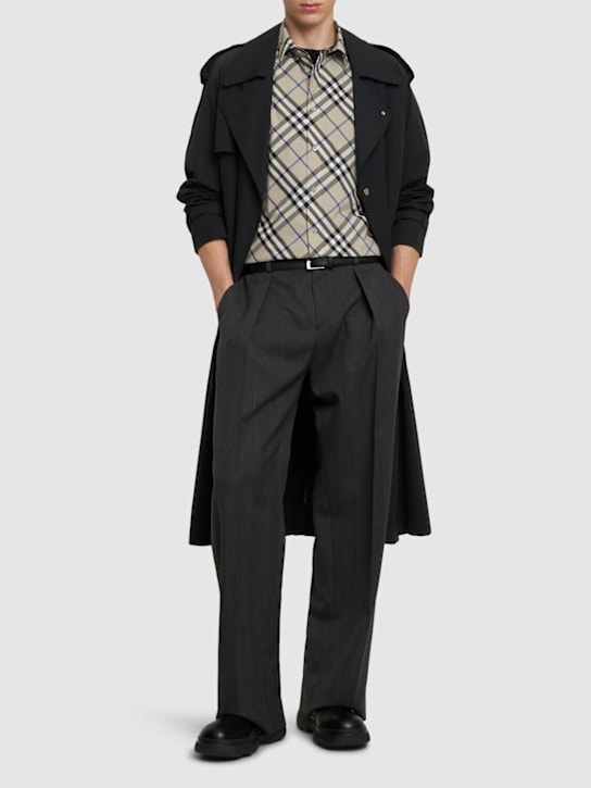 Burberry: Check Essentials cotton shirt - men_1 | Luisa Via Roma
