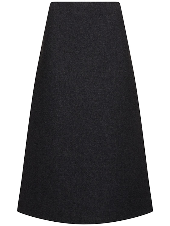 The Row: Lison wool blend midi skirt - Grey - women_0 | Luisa Via Roma