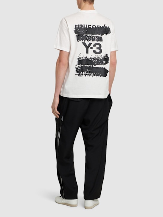 Y-3: GFX short sleeve cotton t-shirt - men_1 | Luisa Via Roma